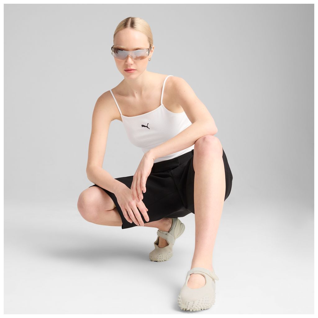 Canotta Puma Ribbed Tank Top Donna Bianco - 629771-02