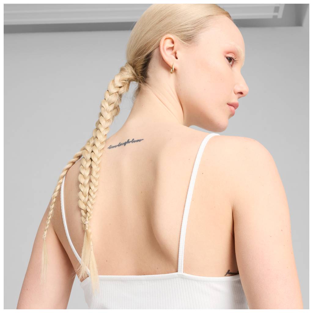 Canotta Puma Ribbed Tank Top Donna Bianco - 629771-02