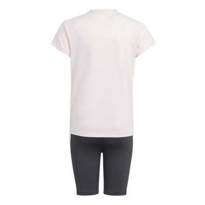 Set T-Shirt e Ciclista Adidas JG TR-ES 3S TSE Junior Rosa IT0531