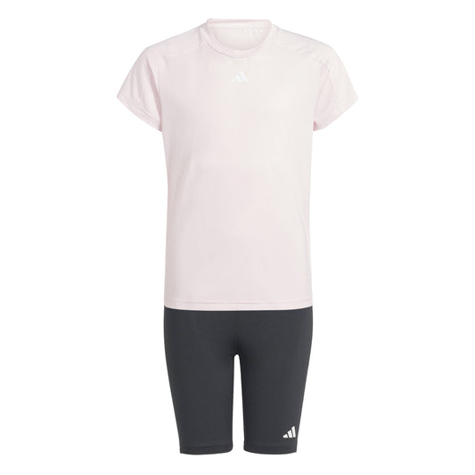 Set T-Shirt e Ciclista Adidas JG TR-ES 3S TSE Junior Rosa IT0531