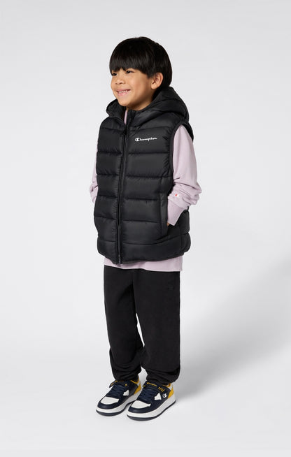 Gilet con Cappuccio Full Zip Champion Hooded Full Zip Vest Bambino Nero 307223-KK001