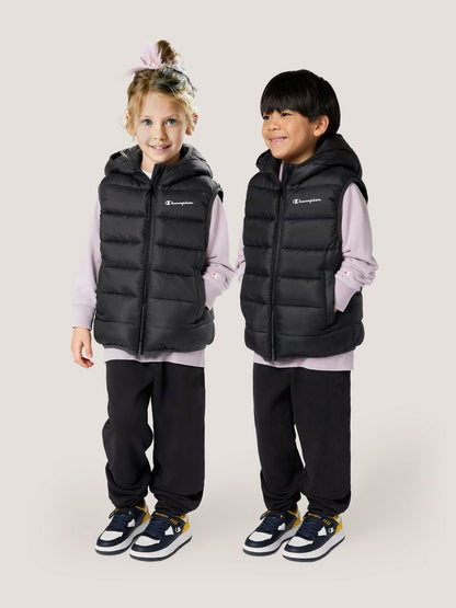 Gilet con Cappuccio Full Zip Champion Hooded Full Zip Vest Bambino Nero 307223-KK001