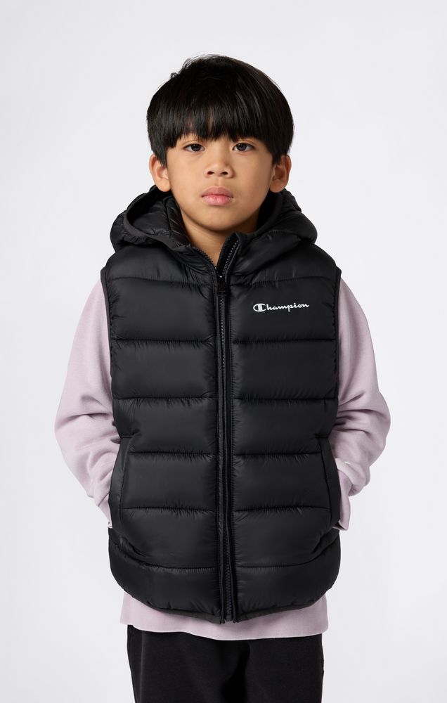Gilet con Cappuccio Full Zip Champion Hooded Full Zip Vest Bambino Nero 307223-KK001