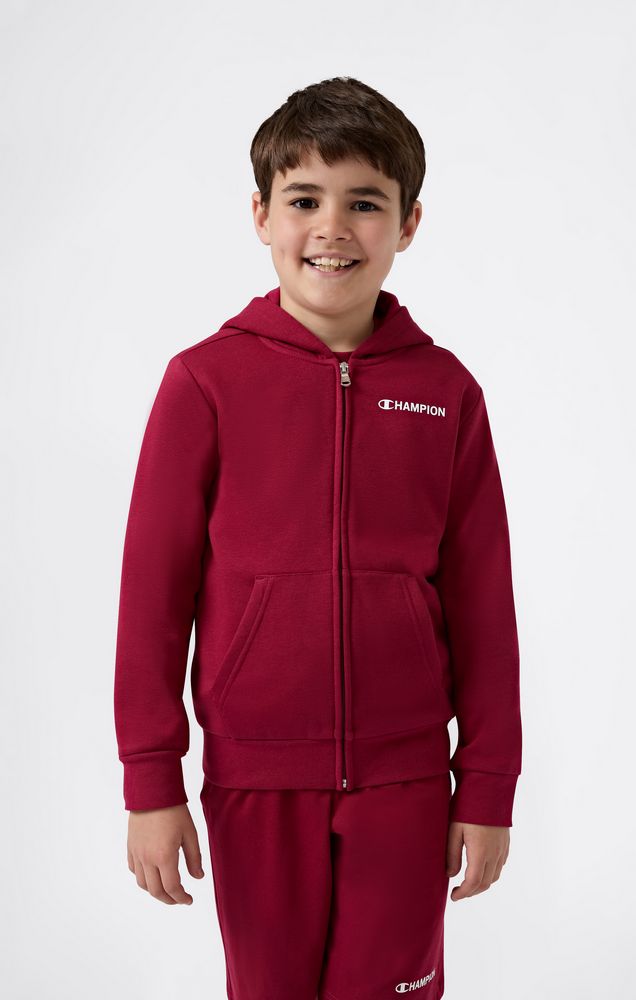 Felpa con Cappuccio Full Zip Champion Hooded Full Zip Sweatshirt Junior Rosso 307255-RS525