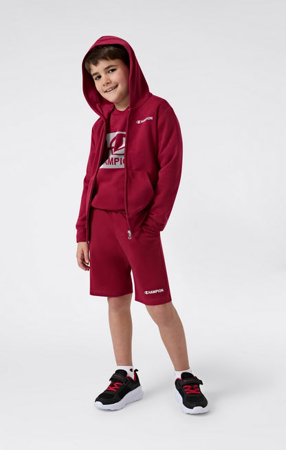 Felpa con Cappuccio Full Zip Champion Hooded Full Zip Sweatshirt Junior Rosso 307255-RS525