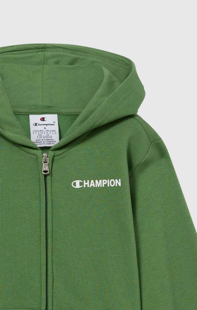 Felpa con Cappuccio Full Zip Champion Hooded Full Zip Sweatshirt Junior Verde GS149 307255-GS149
