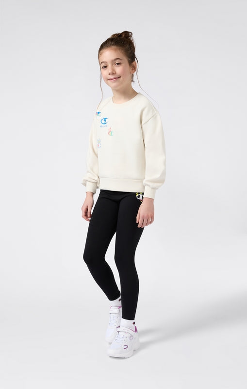 Felpa Girocollo Champion Crewneck Sweatshirt Junior Bianco 405219-WW056