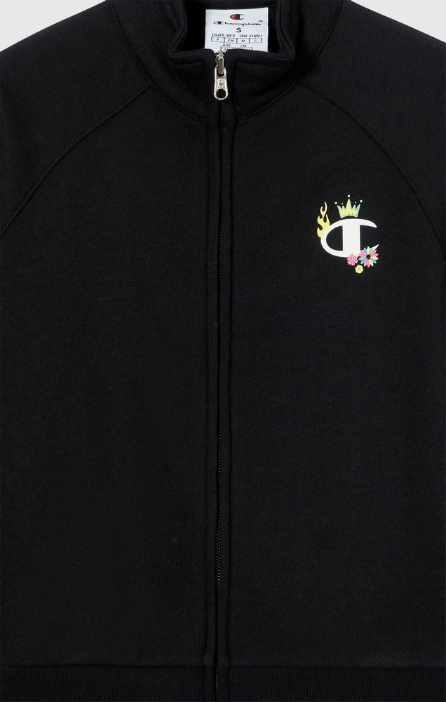 Felpa senza Cappuccio Full Zip Champion Full Zip Sweatshirt Girl Nero 405220-KK001
