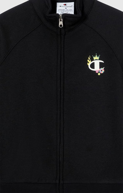 Felpa senza Cappuccio Full Zip Champion Full Zip Sweatshirt Girl Nero 405220-KK001
