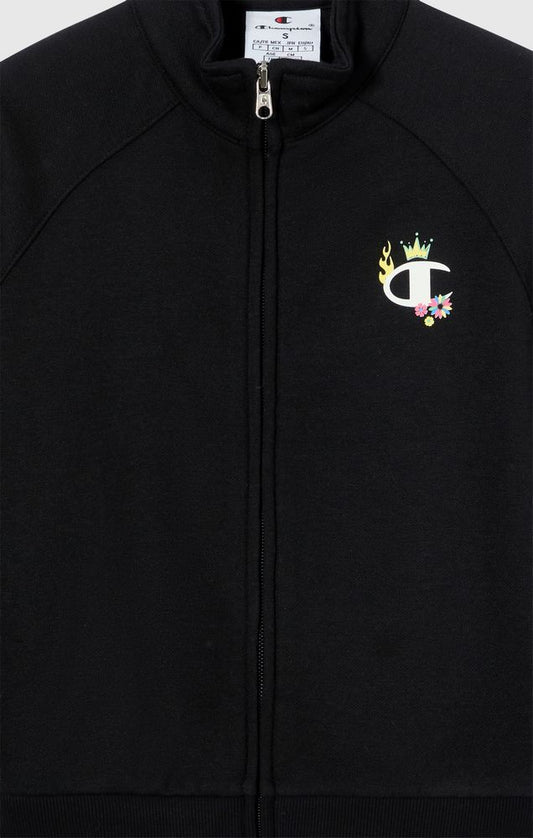 Felpa senza Cappuccio Full Zip Champion Full Zip Sweatshirt Girl Nero 405220-KK001