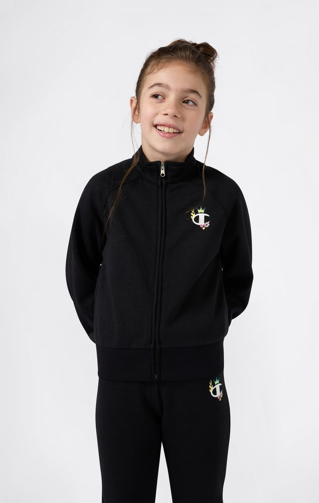 Felpa senza Cappuccio Full Zip Champion Full Zip Sweatshirt Girl Nero 405220-KK001