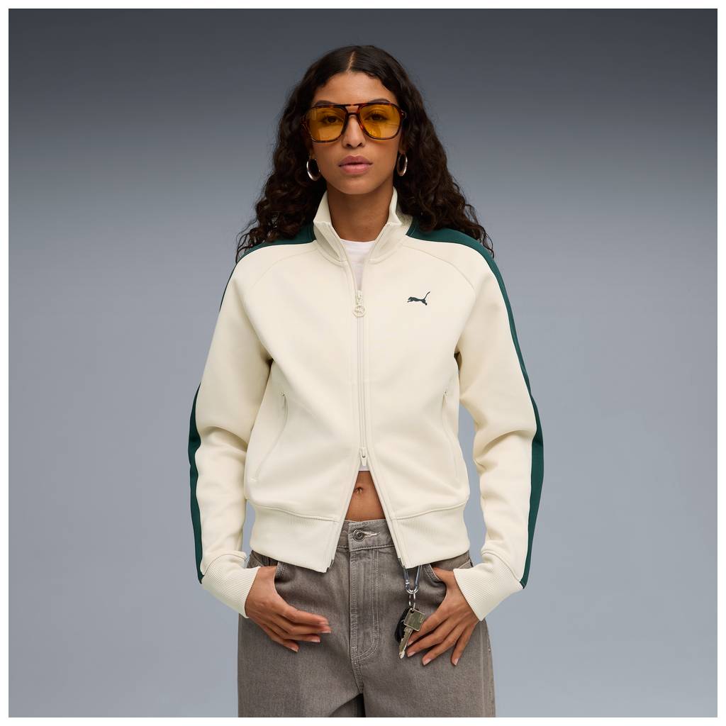 Giacca Track Puma T7 Always On Short Track Jacket Donna Beige/Verde 629796-92