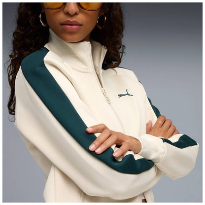 Giacca Track Puma T7 Always On Short Track Jacket Donna Beige/Verde 629796-92