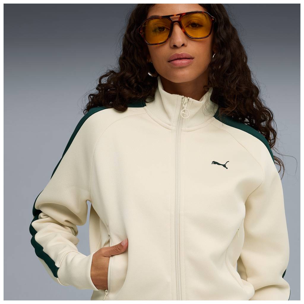 Giacca Track Puma T7 Always On Short Track Jacket Donna Beige/Verde 629796-92