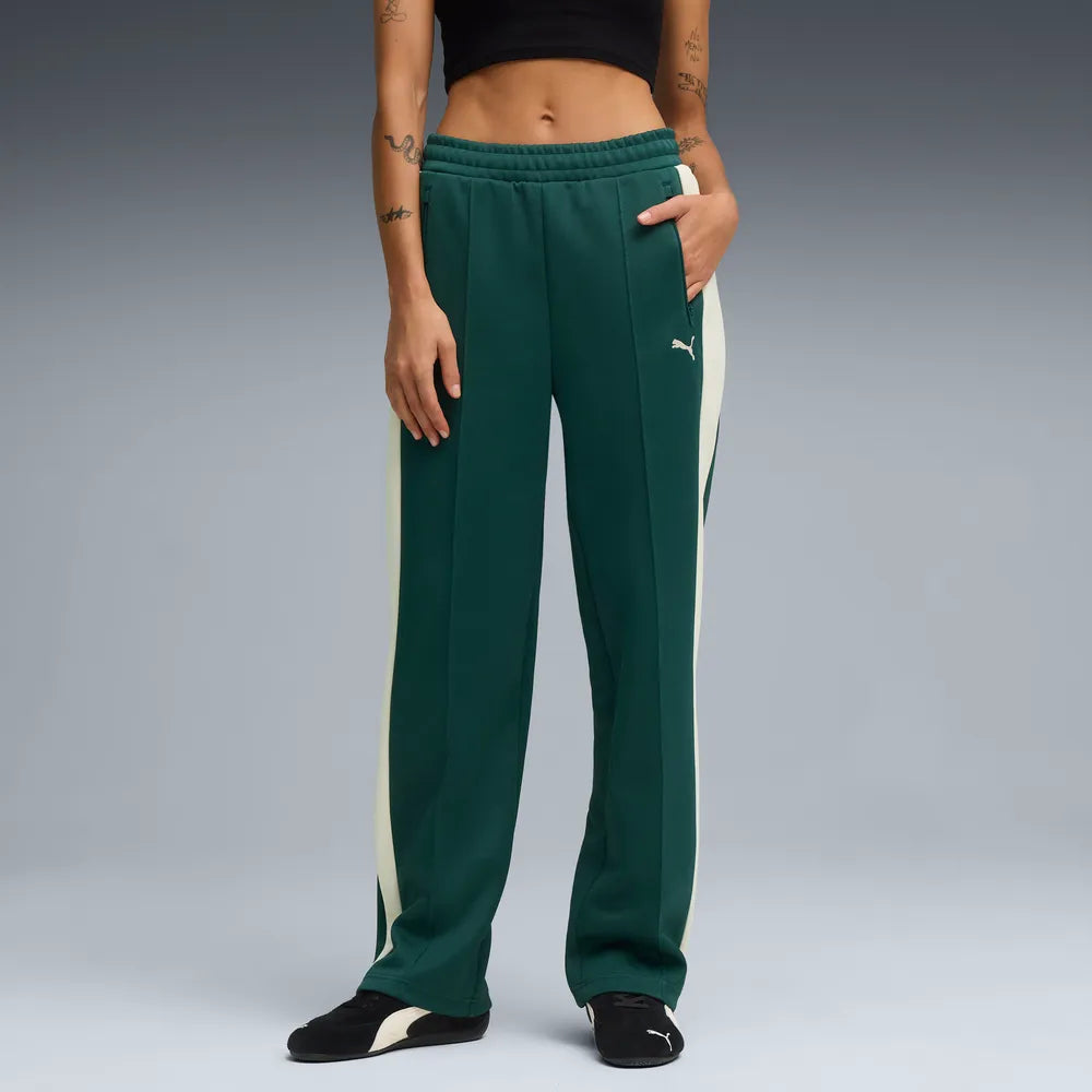 Pantaloni Track Puma T7 Always On Straight Track Pants Donna Verde/Beige 629797-75