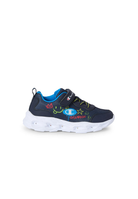 Champion Funfair Print B PS Low Cut Shoe S33135-BS503 - Scarpe Bambino Blu (Blue)