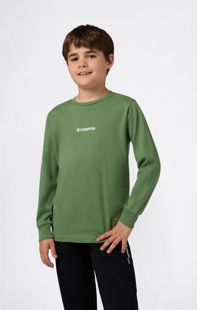 Champion Long Sleeve Tee 307260-GS149 - T-Shirt Manica Lunga Junior Verde