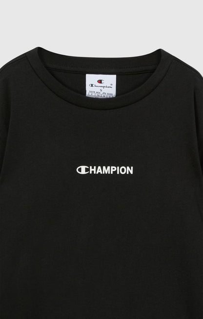 Champion Long Sleeve Tee 307260-KK001 - T-Shirt Manica Lunga Junior Nero