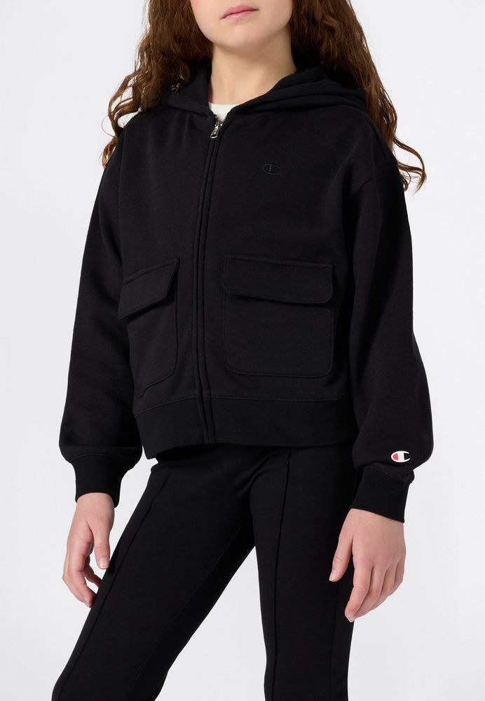 Felpa con Cappuccio Full Zip Champion Hooded Full Zip Sweatshirt Junior Nero 405209-KK001