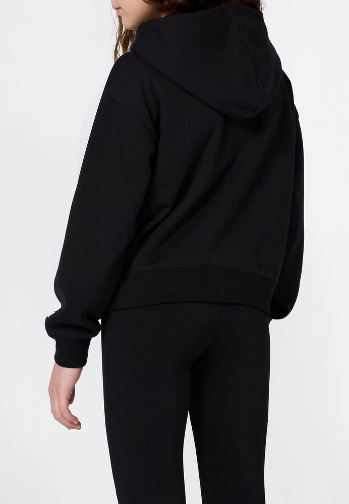 Felpa con Cappuccio Full Zip Champion Hooded Full Zip Sweatshirt Junior Nero 405209-KK001