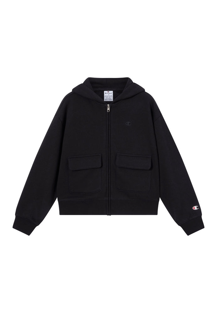 Felpa con Cappuccio Full Zip Champion Hooded Full Zip Sweatshirt Junior Nero 405209-KK001