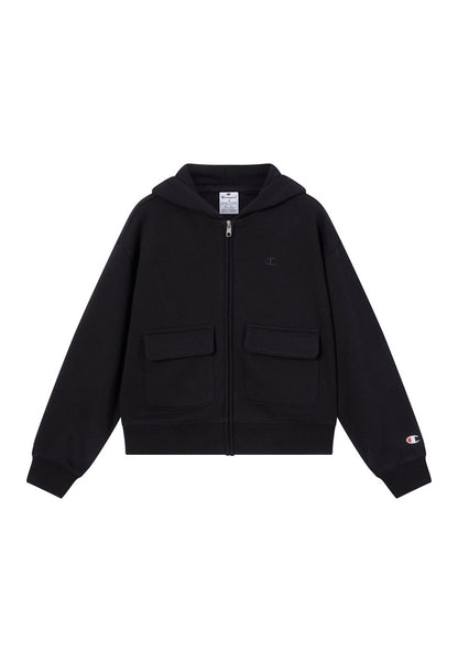 Felpa con Cappuccio Full Zip Champion Hooded Full Zip Sweatshirt Junior Nero 405209-KK001