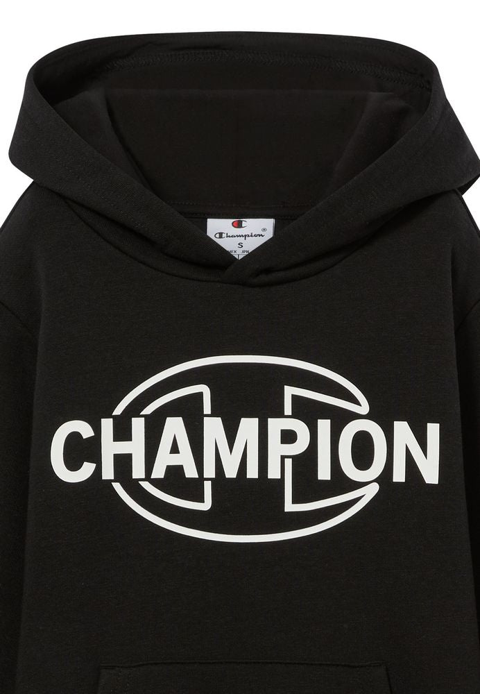 Felpa con Cappuccio Champion Hooded Sweatshirt Junior Nero 307253-KK001