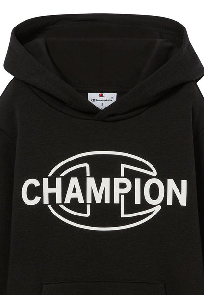 Felpa con Cappuccio Champion Hooded Sweatshirt Junior Nero 307253-KK001