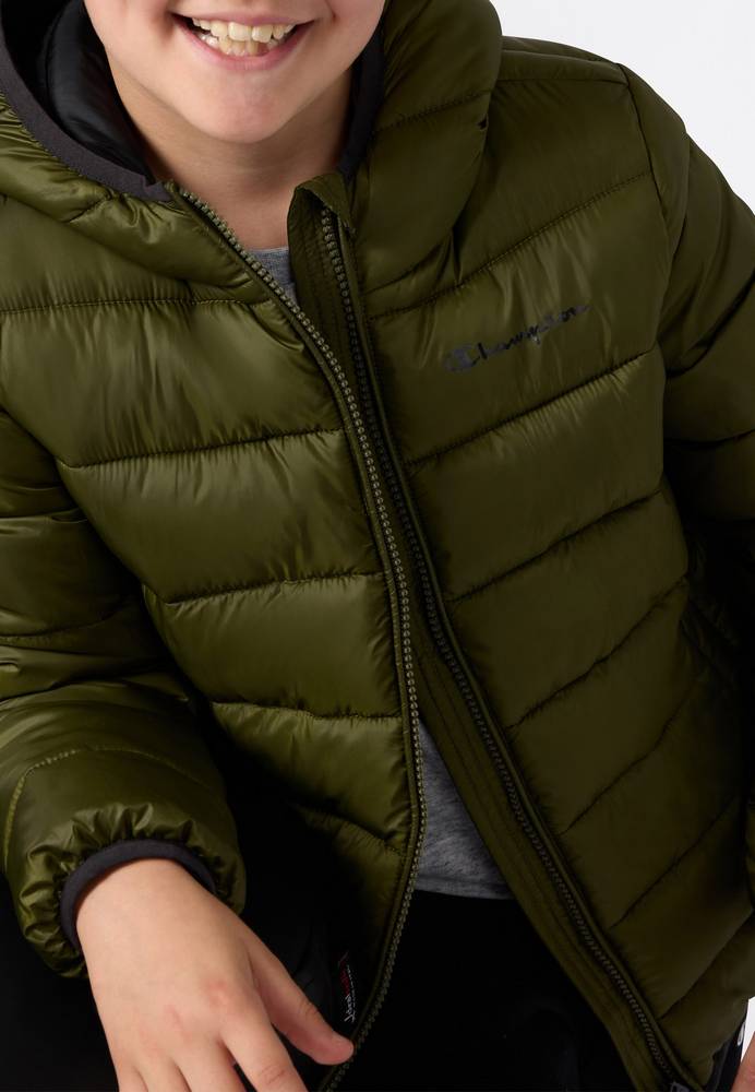 Giacca con Cappuccio Champion Hooded Jacket Junior Verdone 307222-GS585