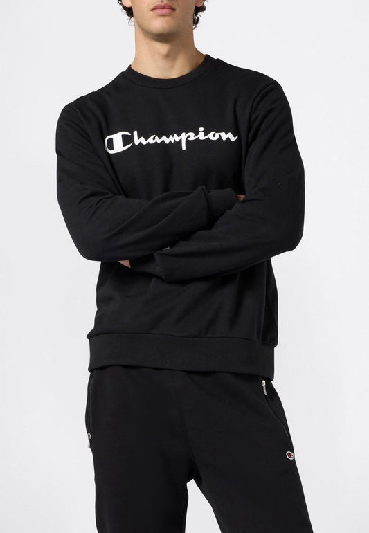 Champion Crewneck Sweatshirt 221919-KK001 - Felpa Girocollo Uomo Nero