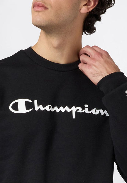 Champion Crewneck Sweatshirt 221919-KK001 - Felpa Girocollo Uomo Nero
