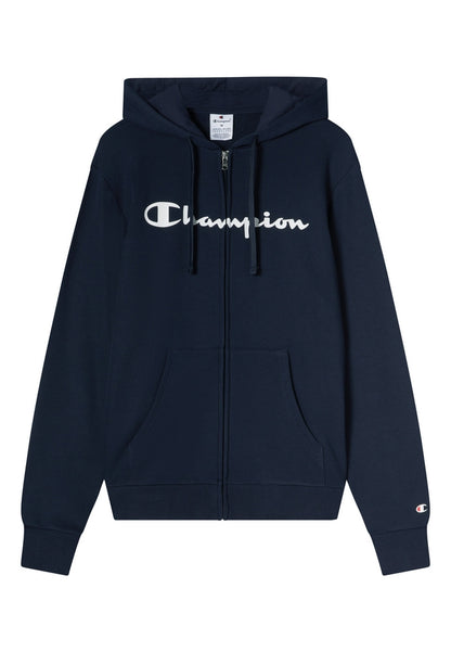 Felpa con Cappuccio Full Zip Champion French Terry Uomo Blu 221918-BS501