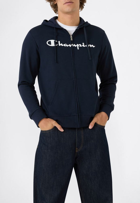 Felpa con Cappuccio Full Zip Champion French Terry Uomo Blu 221918-BS501