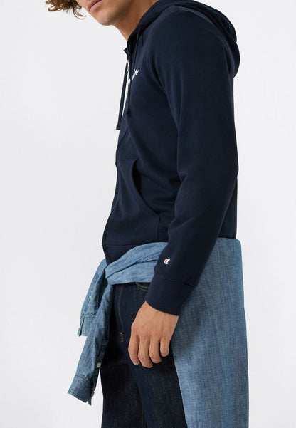Felpa con Cappuccio Full Zip Champion French Terry Uomo Blu 221918-BS501