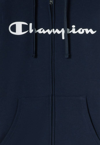 Felpa con Cappuccio Full Zip Champion French Terry Uomo Blu 221918-BS501