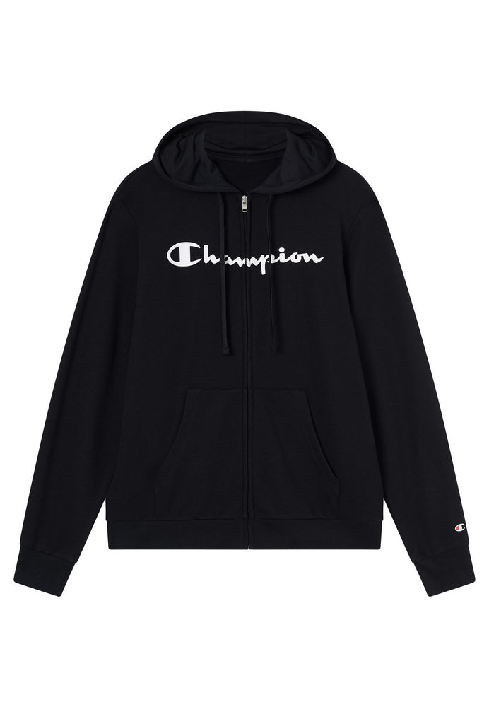 Felpa con Cappuccio Full Zip Champion French Terry Uomo Nero 221918-KK001