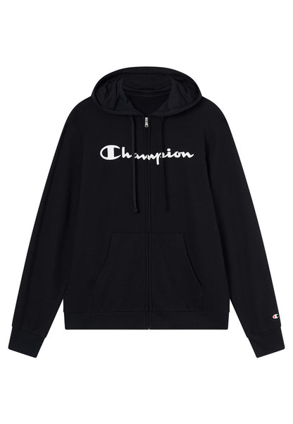 Felpa con Cappuccio Full Zip Champion French Terry Uomo Nero 221918-KK001