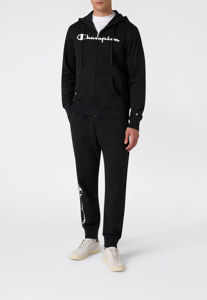 Felpa con Cappuccio Full Zip Champion French Terry Uomo Nero 221918-KK001