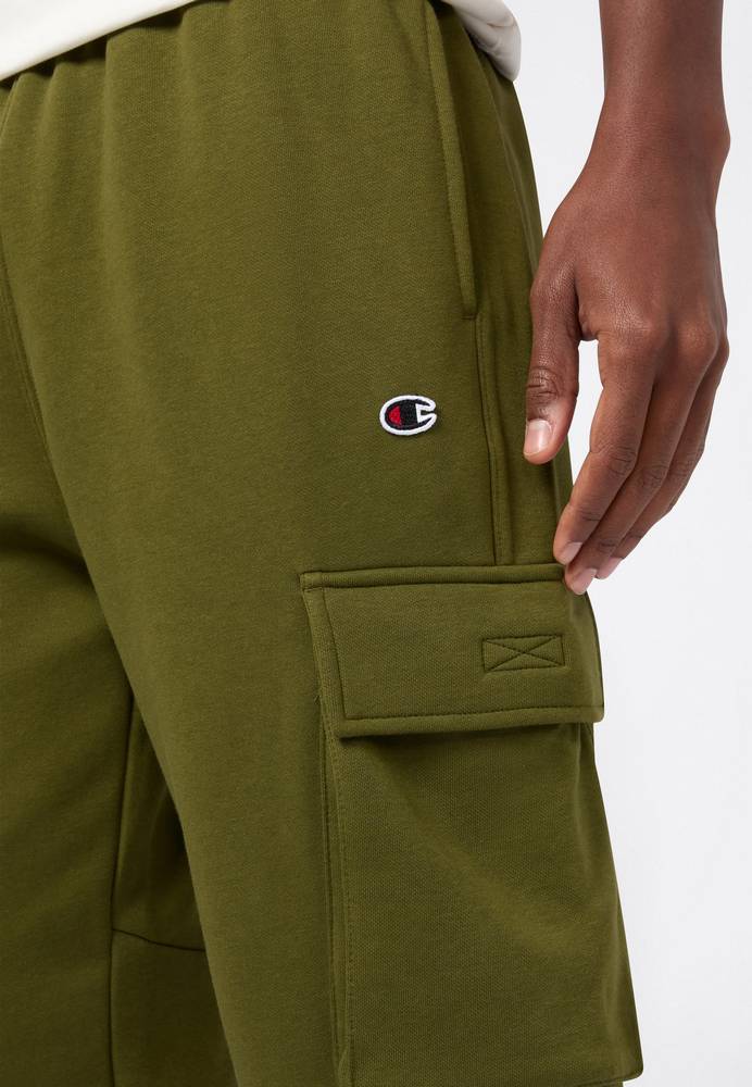 Champion Rib Cuff Cargo Pant 220298-GS585 - Pantaloni Cargo Uomo Verde (French Terry)