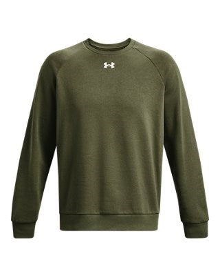 Under Armour UA Rival Fleece Crew Uomo Verde - 1379755-390
