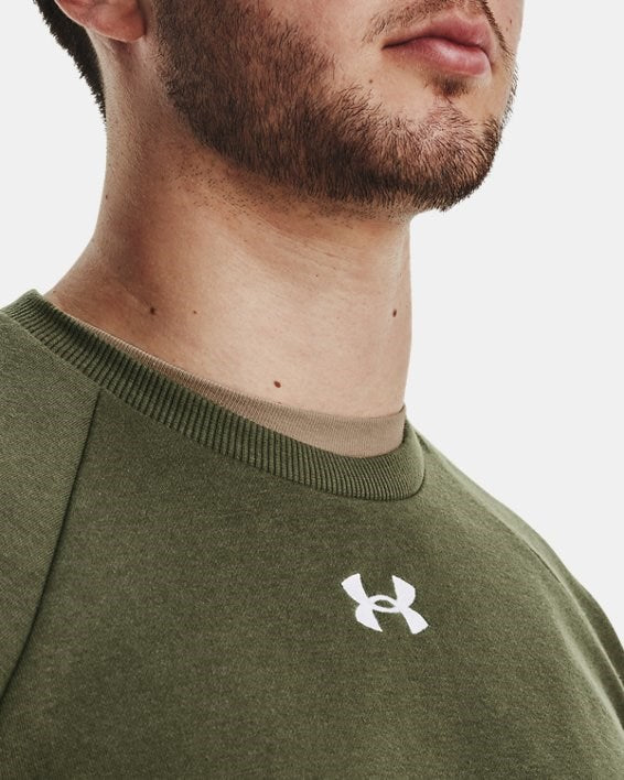Under Armour UA Rival Fleece Crew Uomo Verde - 1379755-390