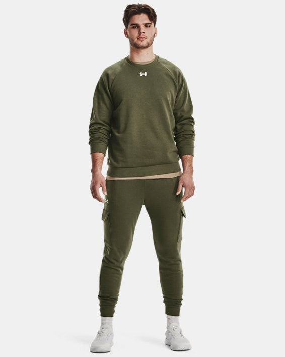 Under Armour UA Rival Fleece Crew Uomo Verde - 1379755-390