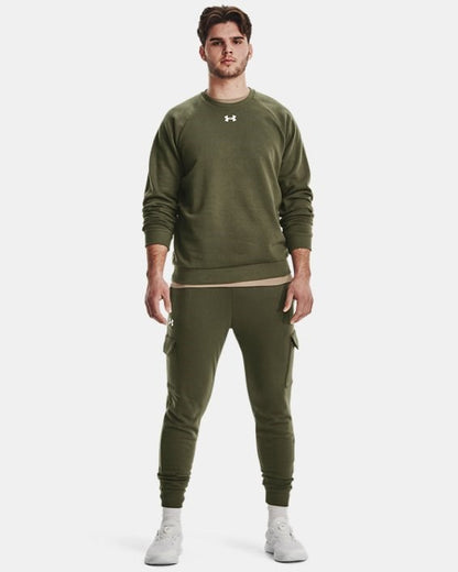 Under Armour UA Rival Fleece Crew Uomo Verde - 1379755-390