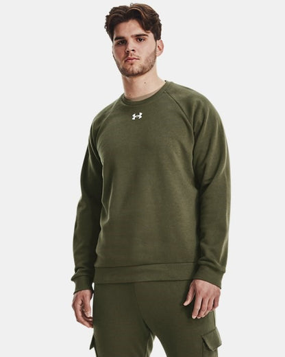 Under Armour UA Rival Fleece Crew Uomo Verde - 1379755-390