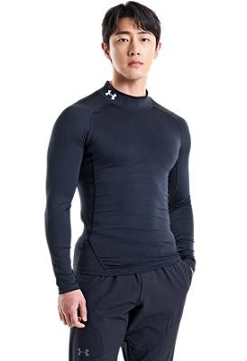 Under Armour UA HG Armour Comp Mock LS Nero - 1369606-1