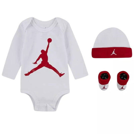 Set Regalo Jordan Infant 3 Pezzi (Body, Cappellino e Scarpette) - MJ0041-RW3