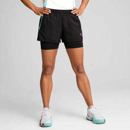 Shorts Puma Individual Padel 2in1 Donna - Nero - 660170-01