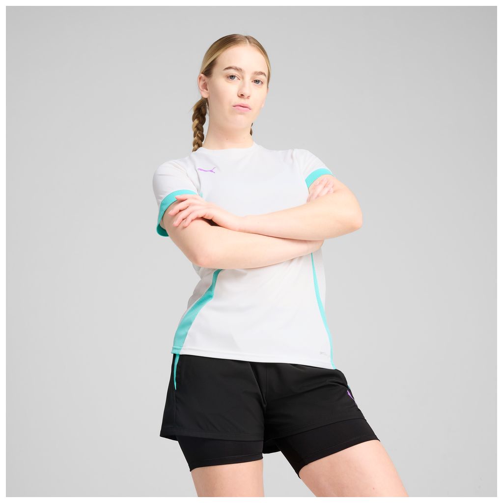 T-shirt Padel Donna Puma Individual Jersey - Bianco/Teal - 660171-30
