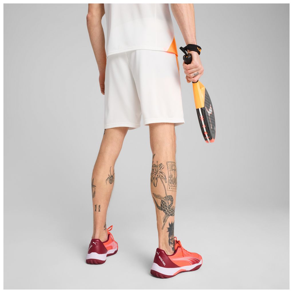 Pantaloncini Padel Uomo Puma Individual Training - Bianco/Arancio - 660163-30