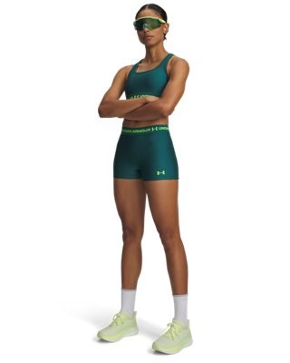 Pantaloncini Donna Under Armour HeatGear® Shorty - Verde - 77-6010725-338